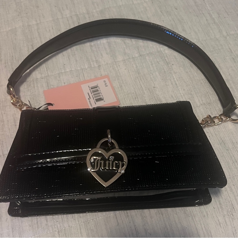Juicy Couture Black Shoulder Bag with Silver Accents